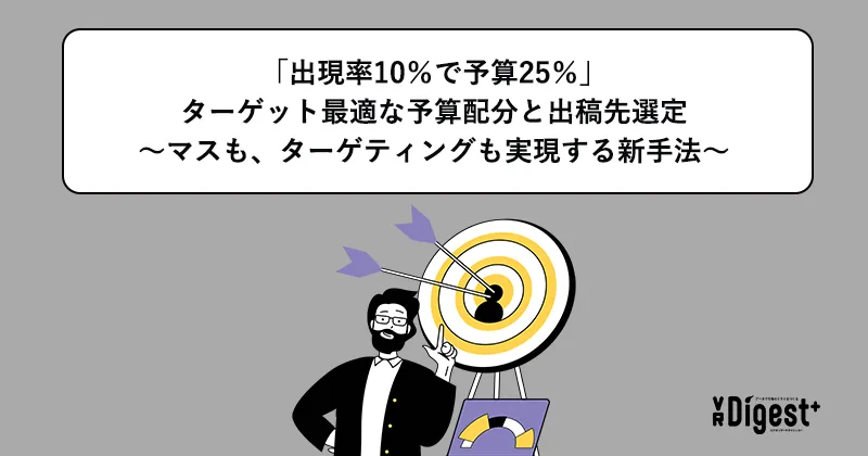 「出現率10%で予算25%」ターゲット最適な予算配分と出稿先選定~マスも、ターゲティングも実現する新手法~