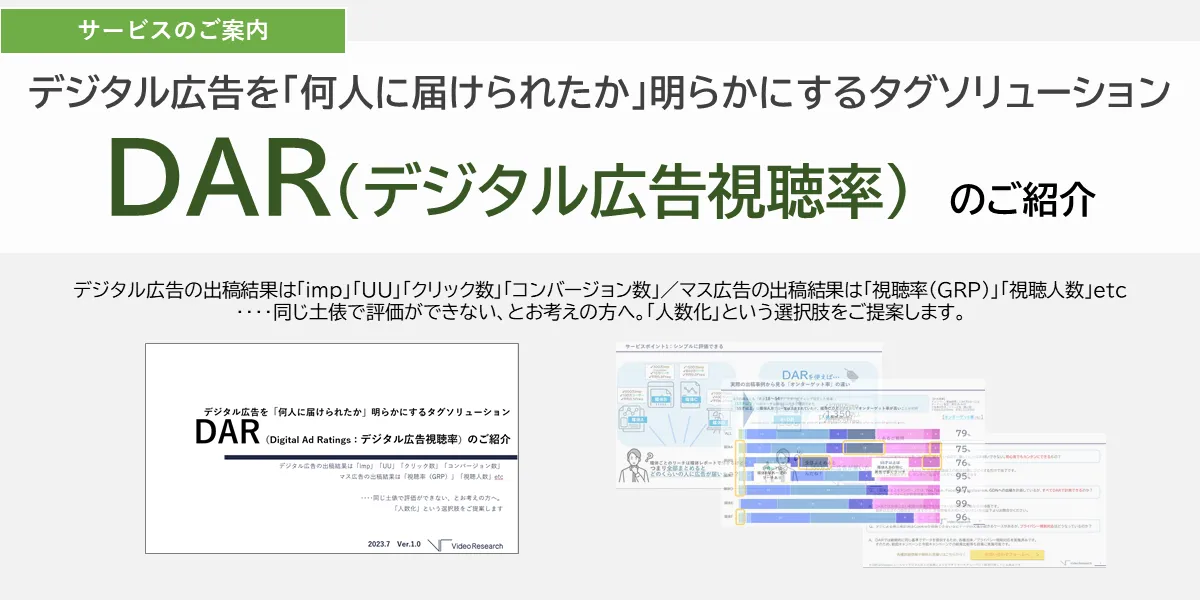 デジタル広告を「何人に届けられたか」明らかにするタグソリューション「DAR（デジタル広告視聴率）」のご紹介