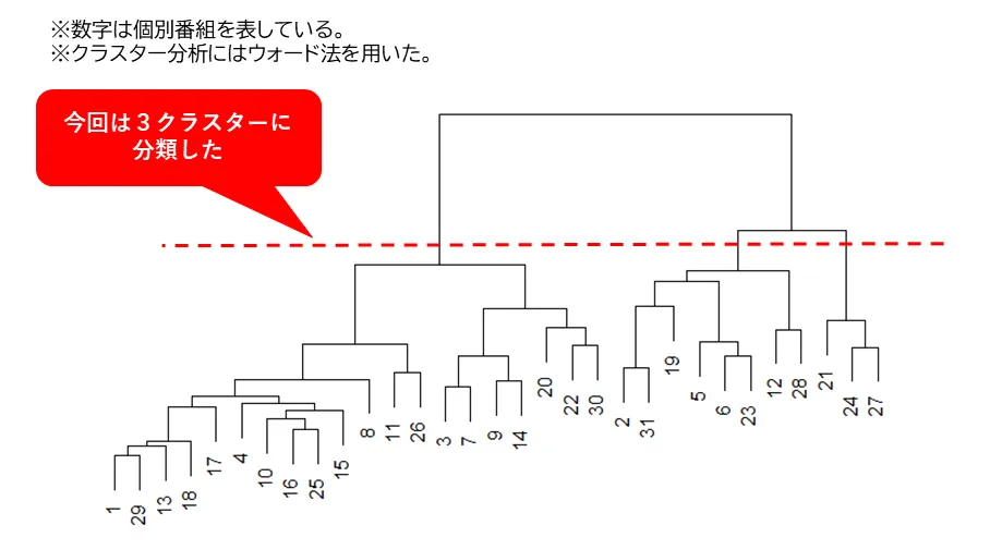 31番組の＜視聴ジャーニー＞の特徴に基づくクラスター分析