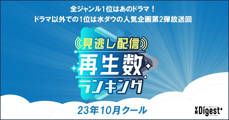 23年10月クール 見逃し配信 再生回数ランキング