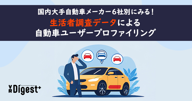 国内大手自動車メーカー6社別にみる！生活者調査データによる自動車ユーザープロファイリング