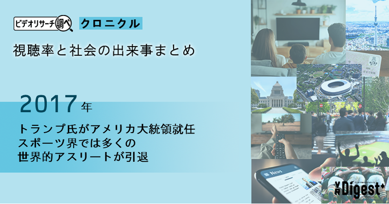 【2017年】トランプ氏がアメリカ大統領就任 スポーツ界では多くの世界的アスリートが引退｜視聴率と社会の出来事まとめ