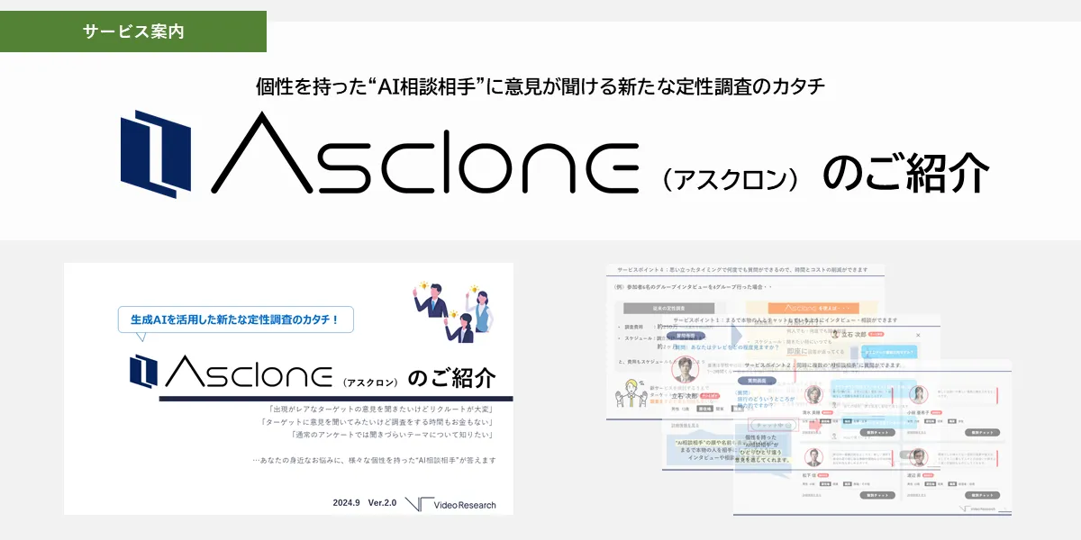 個性を持ったAI相談相手に意見が聞ける新たな定性調査のカタチ　Asclone(アスクロン)のご紹介