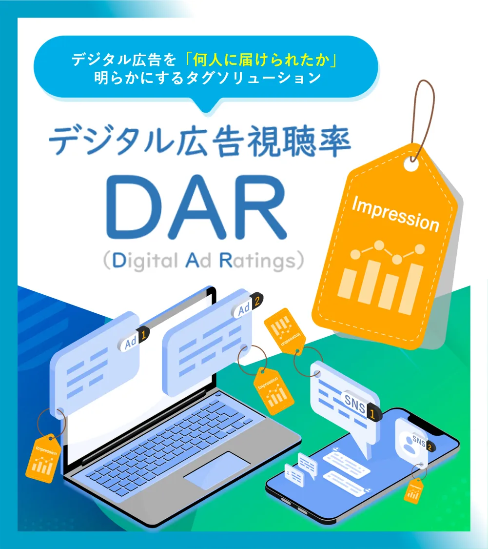 デジタル広告を「何人に届けられたか」明らかにするタグソリューション デジタル広告視聴率 DAR (Digital Ad Ratings)